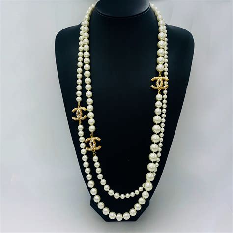 chanel black and grey pearl necklace|Chanel pearl necklaces for women.